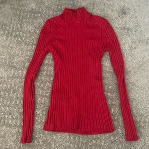 Red COLOUR WORKS turtle neck sweater size: SMALL